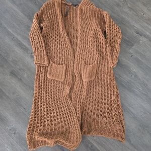 Forever 21 Rust Open-Front Cardigan